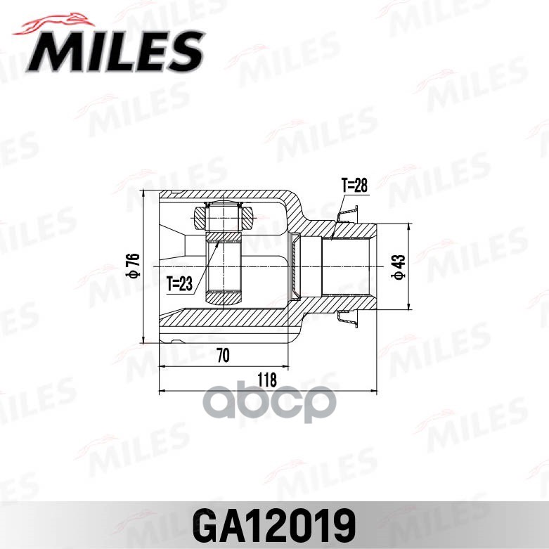 ШРУС внутренний правый Mazda 3 АКПП 03-08 GA12019 Miles арт. GA12019