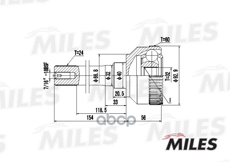 ШРУС наружный Land Rover DEFENDER/RANGE ROVER 2.5 90- (с ABS) (GSP 830004) GA20197 Miles арт. GA20197