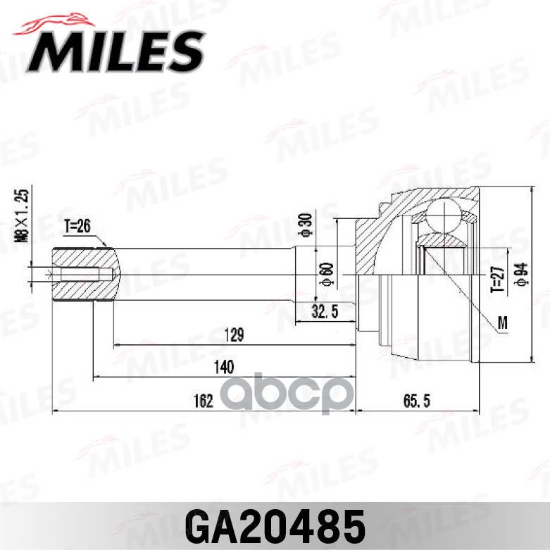 ШРУС наружный TOYOTA HIACE/HILUX/4RUNNER 2.8 89- (GSP 859016) GA20485 Miles арт. GA20485
