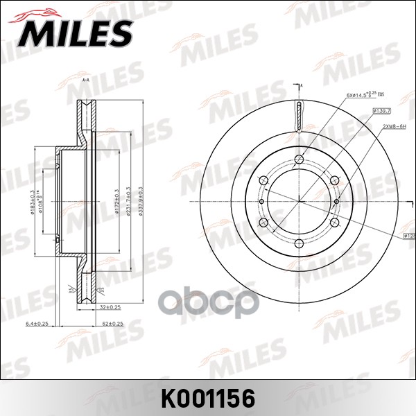 Диск тормозной передний TOYOTA LAND CRUISER PRADO (J150) 10- (TRW DF7880) K001156 Miles арт. K001156