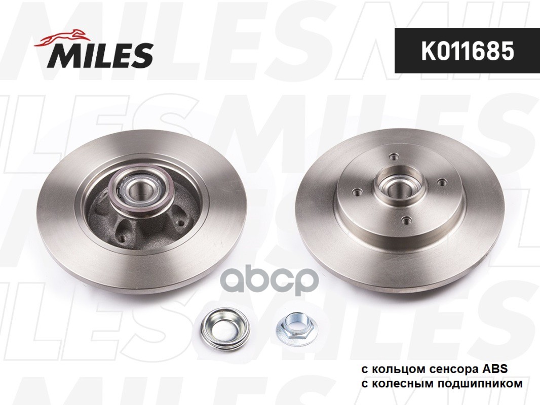 Диск тормозной задний с подшипником с ABS CITROEN BERLINGO/C4/PEUGEOT 308/PARTNER 06- (TRW DF6128BS) K011685 Miles арт. K011685