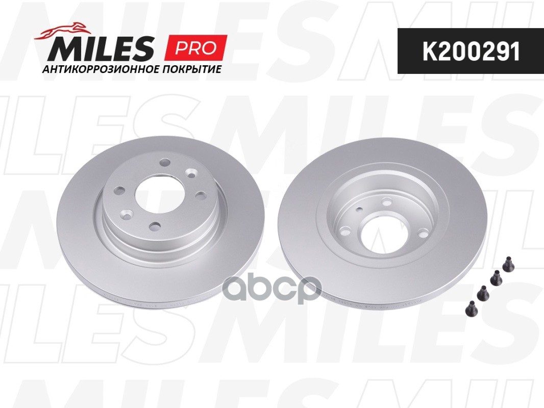 Диск тормозной (серия PRO с антикоррозионным покрытием) RENAULT LOGAN/SANDERO передний не вент.D259мм.  K200291 Miles арт. K2...