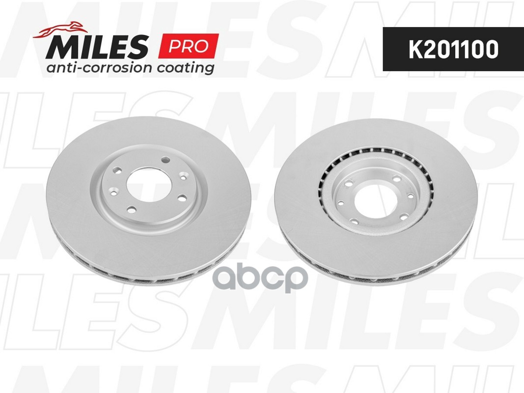Диск тормозной (серия PRO с антикоррозионным покрытием) PEUGEOT 308/3008/5008 07- передний вент.D302мм.  K201100 Miles арт. K...