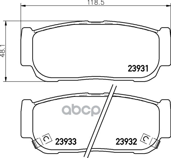 Колодки тормозные дисковые задн. SORENTO I (JC) KYRON RODIUS RODIUS II STAVIC TURISMO Mintex арт. mdb2338