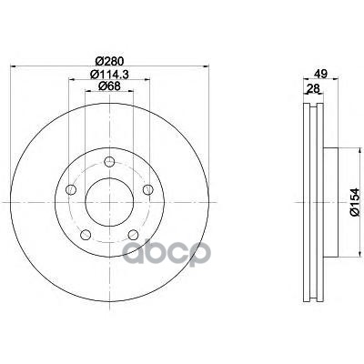 Заменено на xmi-MDC1578C Диск тормозной передн. I30 ALMERA TINO (V10) CEFIRO I Saloon (J31) CEFIRO I Mintex арт. mdc1578