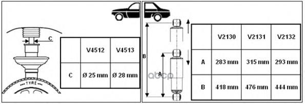Амортизатор передний L=R MONROE V4513 Monroe арт. V4513