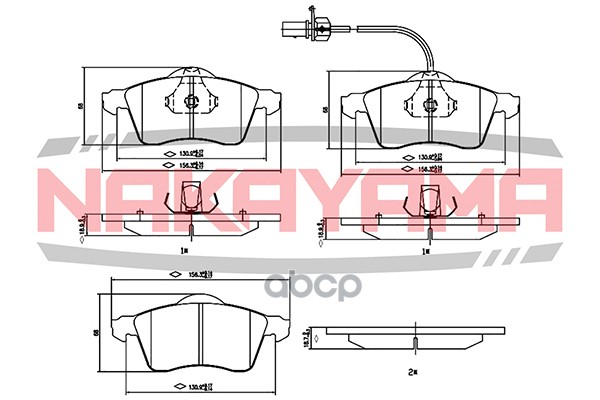 Колодки тормозные дисковые передние VW TRANSPORTER NAKAYAMA арт. HP8167NY