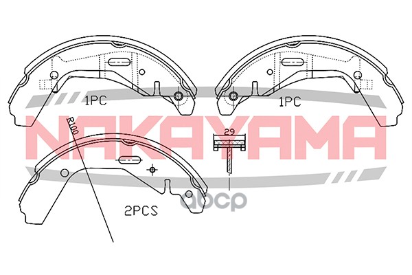 Колодки Тормозные Барабанные Задние Subaru Justy 03-07, Suzuki Ignis Ii 03-07, Wagon R Iii 04-08 Hs7278ny NAKAYAMA арт. HS7278NY