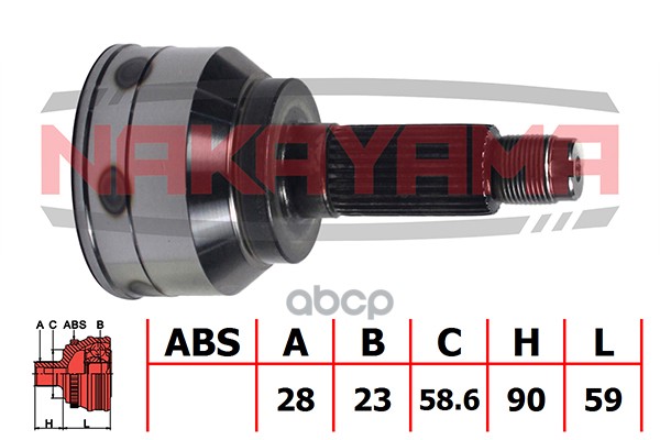 ШРУС внешн. к-кт Mazda 3 (BK3PBK5PBKEP)  05.06- (28x23x149x58.6) NJ414NY NAKAYAMA арт. NJ414NY