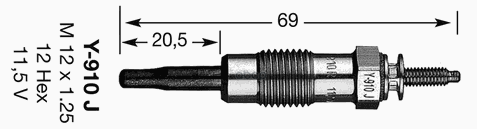 Свеча накаливания D-POWER NO.3 Y-910J NGK арт. 3617