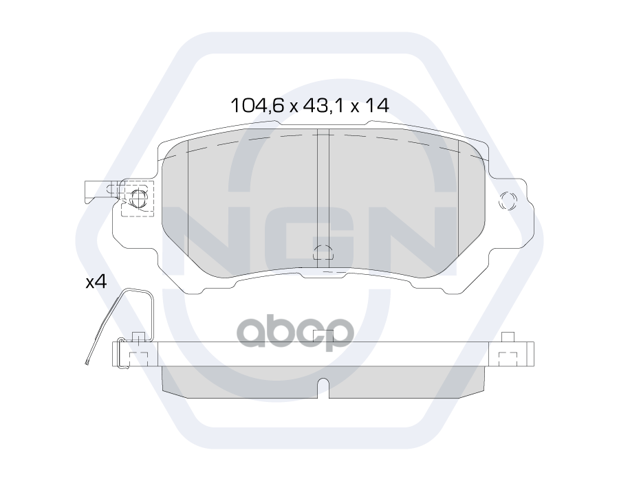 Колодки тормозные керамические  задние MAZDA CX-5 11> NGN арт. 3501258