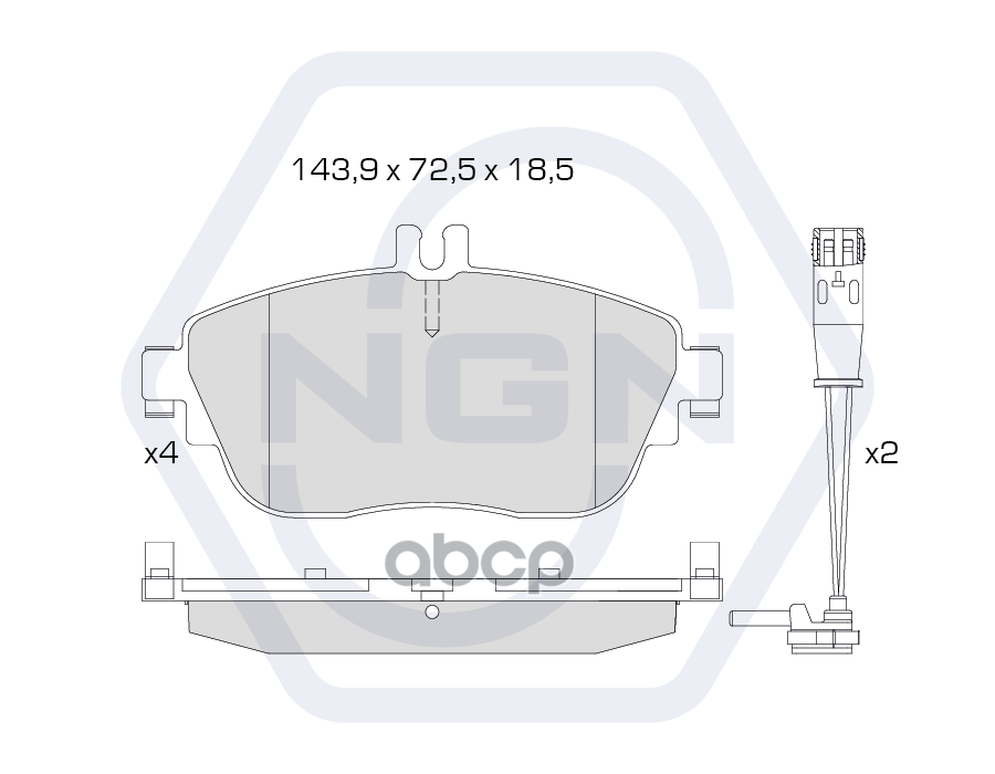 Колодки тормозные керамические  передние MERCEDES-BENZ A(W176) 12> / B(W246) 11> / CLA(C117) 13> / G NGN арт. 3501264