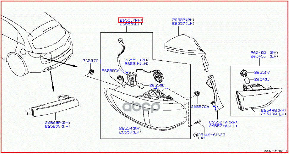Фонарь Задний Наружный Правый Infiniti Fx 35/50 (S51) (2008>) NISSAN арт. 265501CH0A