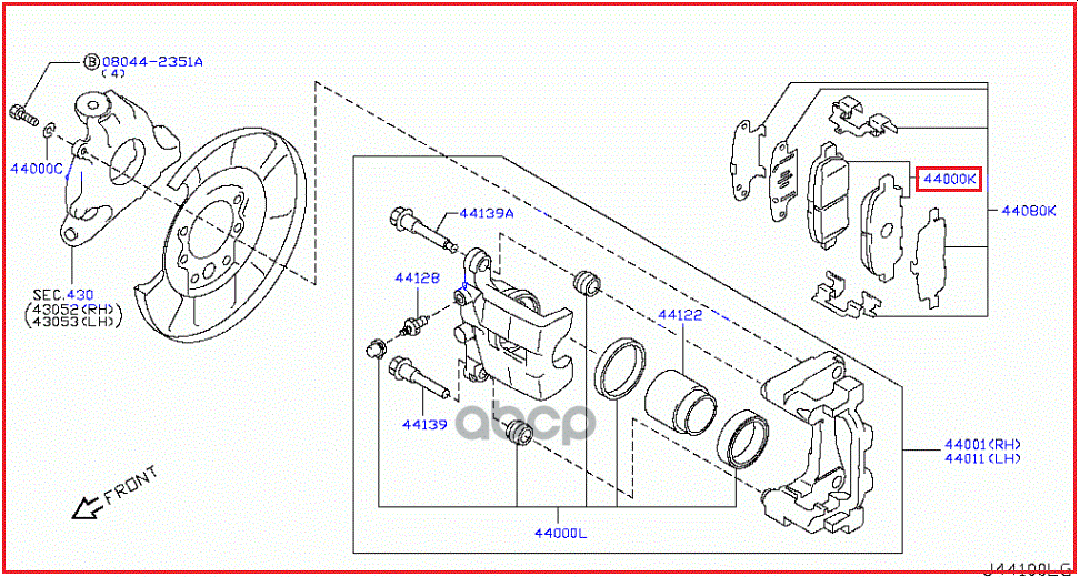 Колодки задние INFINITI G25 NISSAN D4M60-1BN0A NISSAN арт. D4M60-1BN0A