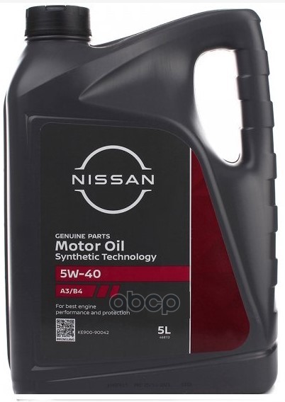 NISSAN Масло моторное синтетическое 5W40 SN/CF, A3/B4 5л