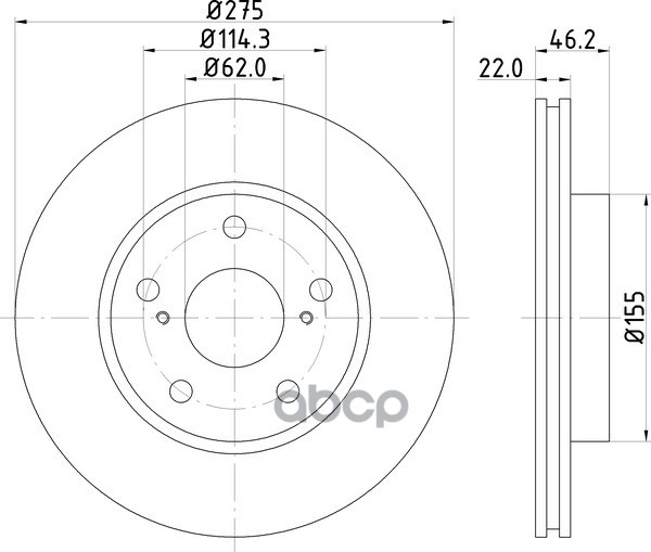 Диск Тормозной Передний Toyota,Toyota (Faw) Auris (E15),Blade (E15),Corolla Saloon (E15),Corolla Saloon (E18, Zre17),Corolla ...