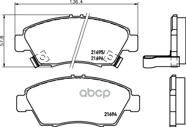 Колодки Тормозные Дисковые | Перед | (Pf-8264) NISSHINBO арт. NP8005