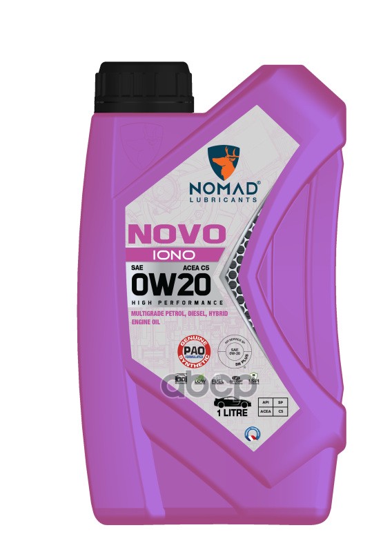 NOMAD LUBRICANTS Масло моторное NOMAD LUBRICANTS NOVO iono 0W-20 синтетическое 1 л 6290360901732