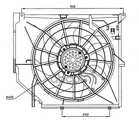 Вентилятор радиатора BMW 3 1.9 98- 47026 NRF арт. 47026