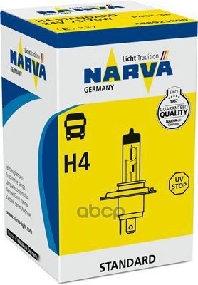 Лампа 24V H4 75/70W P43t Галогеновая Narva арт. 488923000
