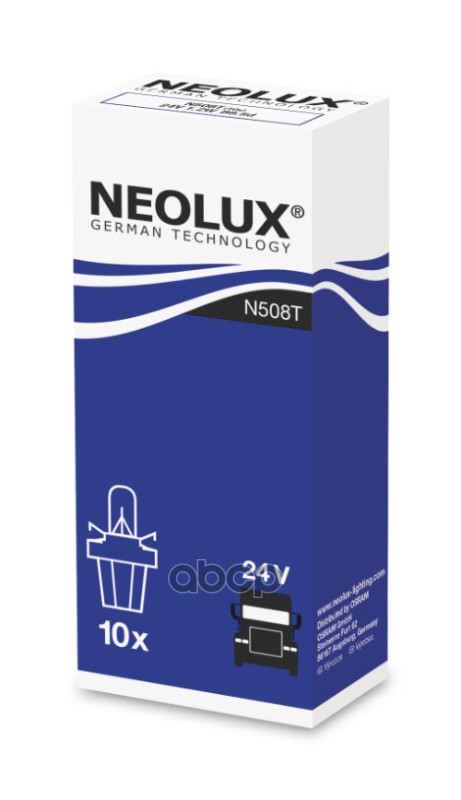Лампа 24V 5Xfs10 1,2W B8,5D Neolux 1 Шт. Картон N508t Neolux арт. N508T