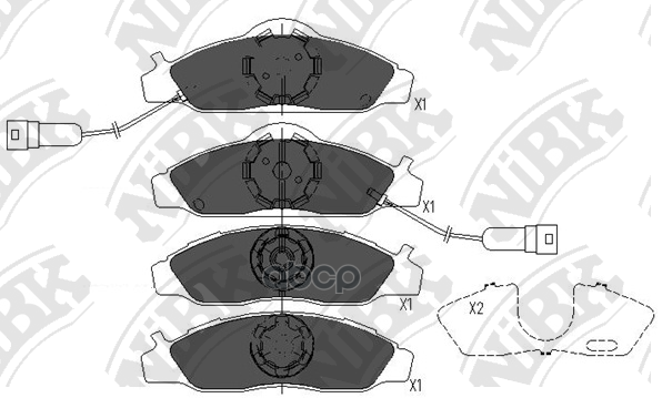 Колодки тормозные дисковые (с датчиком) PN0145W NiBK арт. PN0145W