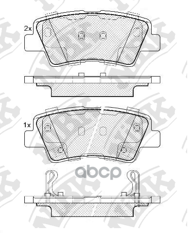 Колодки задние (HYUNDAI SOLARIS, I30 II, I40, TUCSON (JM), KIA SOUL, RIO III) PN0538 NiBK арт. PN0538