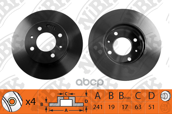 Диск тормозной HYUNDAI ACCENT 1.5 2000 - 2005  HYUNDAI ACCENT 1.5 1999 - 2002  HYUNDAI ACCENT 1.6 20 NiBK арт. rn1221