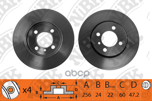 Диск тормозной передний CHEVROLET LACETTI/EPICA/REZZO RN1324 NiBK арт. RN1324