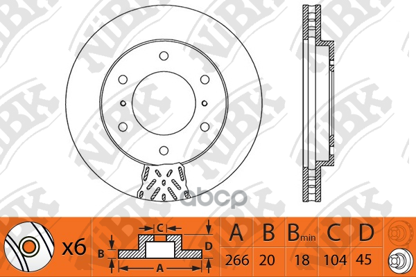 Диск Тормозной NiBK арт. rn1450