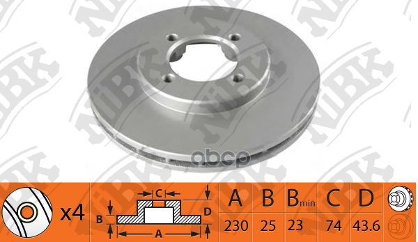 Диск тормозной передн. TOYOTA LITEACE/TOWN ACE  98-2004 NiBK арт. rn1534