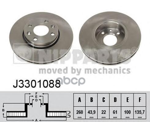 Диск тормозной Nipparts арт. J3301088