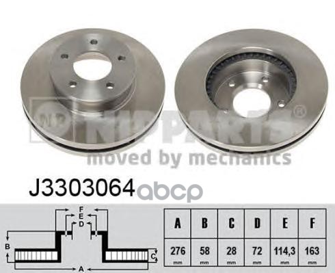 Диск Торм Передн Mazda Mpv I Nipparts арт. j3303064