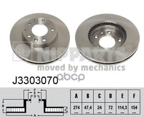 Диск торм Mazda 6  Xedos 9  Premacy  323  626 Nipparts арт. j3303070