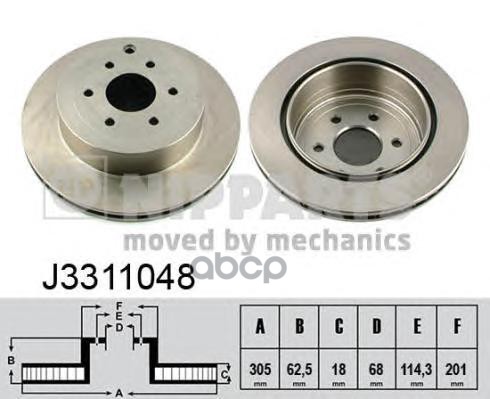 Тормозной Диск Задний 6Отв. Min2 Nipparts арт. J3311048