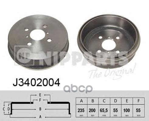 Барабан Тормозной Toyota Corolla 97-02 Nipparts арт. J3402004
