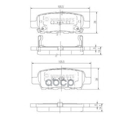 Колодки тормозные дисковые зад Nipparts арт. J3611044