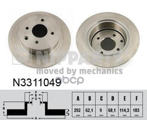 Диск Тормозной Зад.[291X9] 4 Отв. Nipparts арт. N3311049
