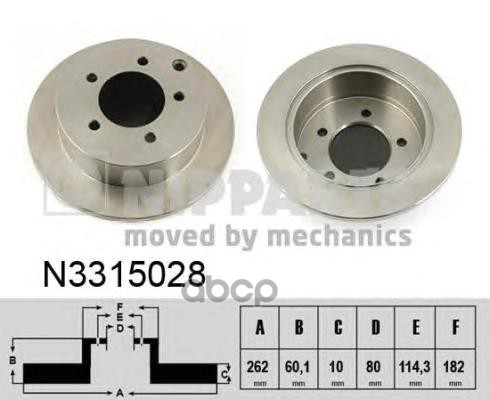 Диск Торм. Задн. Lancer 08- Nipparts арт. n3315028