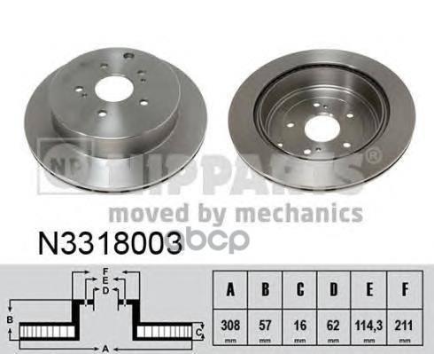 Диск Тормозной Suzuki Grand Vitara 1.6-3.2 05- Зад Nipparts арт. N3318003