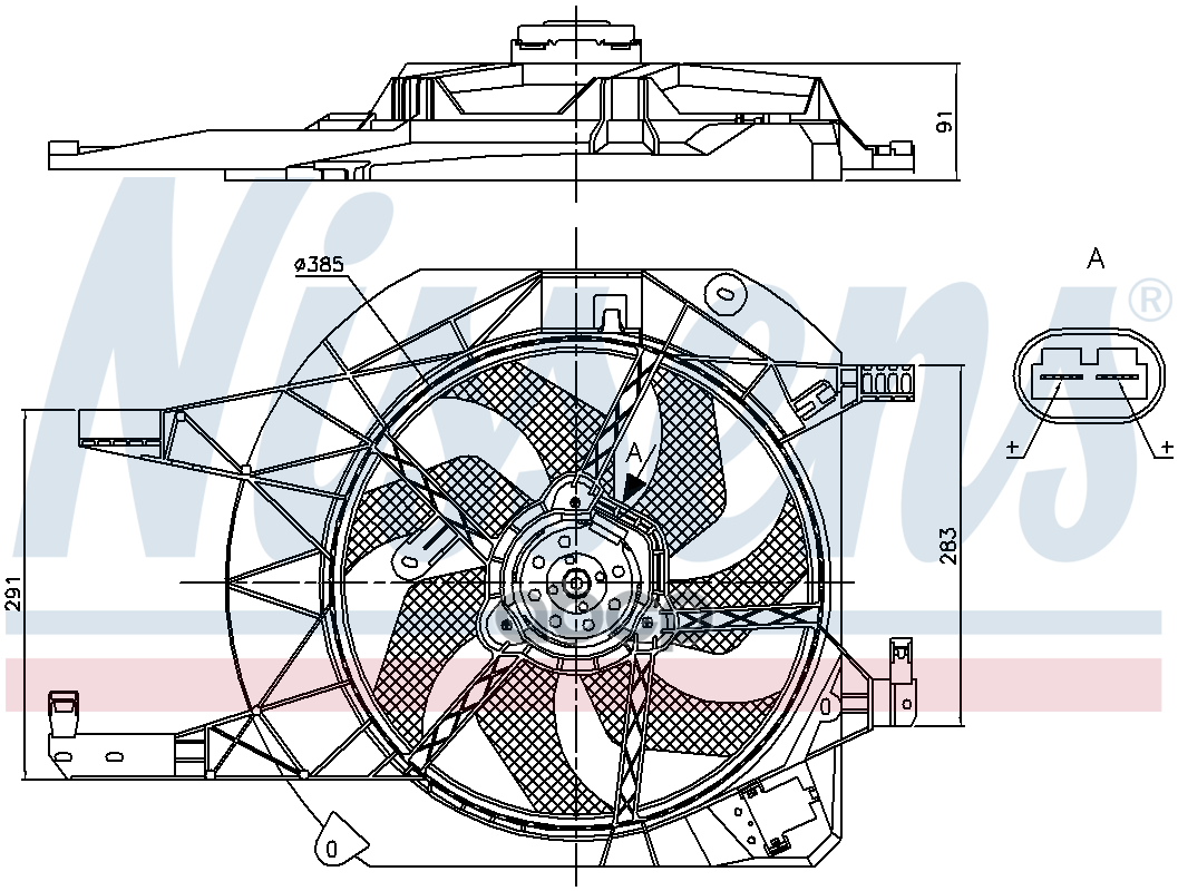 Вентилятор Nissan Primastar (X83) (02-) 1.9 Dci Nissens арт. 85883