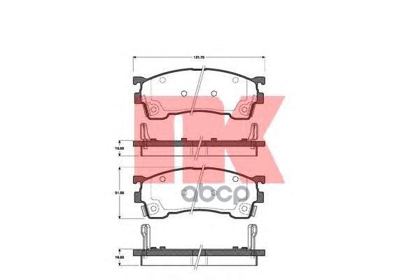 Колодки тормозные дисковые Mazda 626 Xedos 91- Nk арт. 223232