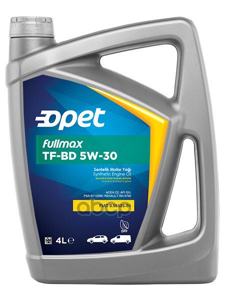 OPET Масло моторное FULLMAX TF-BD 5W30 синт.4л OPET 601366949