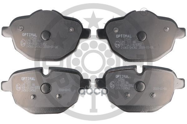 Колодки тормозные дисковые  комплект BMW: 5 (F10)  5 Touring (F11)  i8 (I12)  X3 (F25)  X4 (F26)  Z Optimal арт. bp-12548