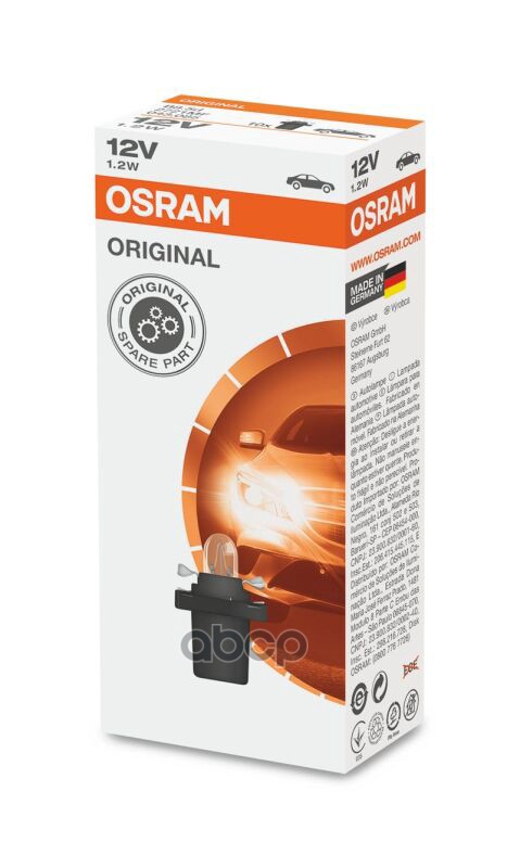 Лампа накаливания 12V 1,2W B8,5d чёрный цоколь 2721MF Osram арт. 2721MF