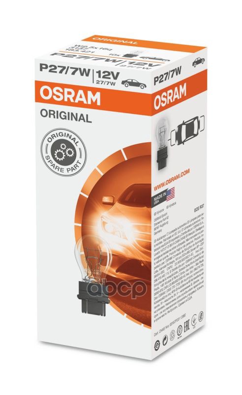 Лампа 12V P27/7W 27/7W OSRAM ORIGINAL LINE 1 шт. картон 3157 Osram арт. 3157