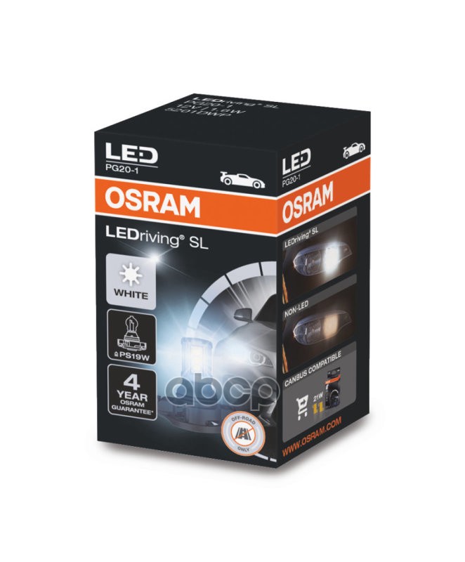 Лампа Светодиодная Сигнальная Ps19w Pg20-1 Led Riving Sl 12V 1,6W Картон 1 Шт Osram арт. 5201DWP