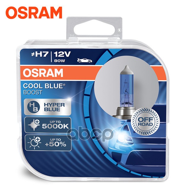 Лампа 12V H7 80W PX26d OSRAM COOL BLUE BOOST 2 шт. DUOBOX 62210CBB-HCB Osram арт. 62210CBB-HCB