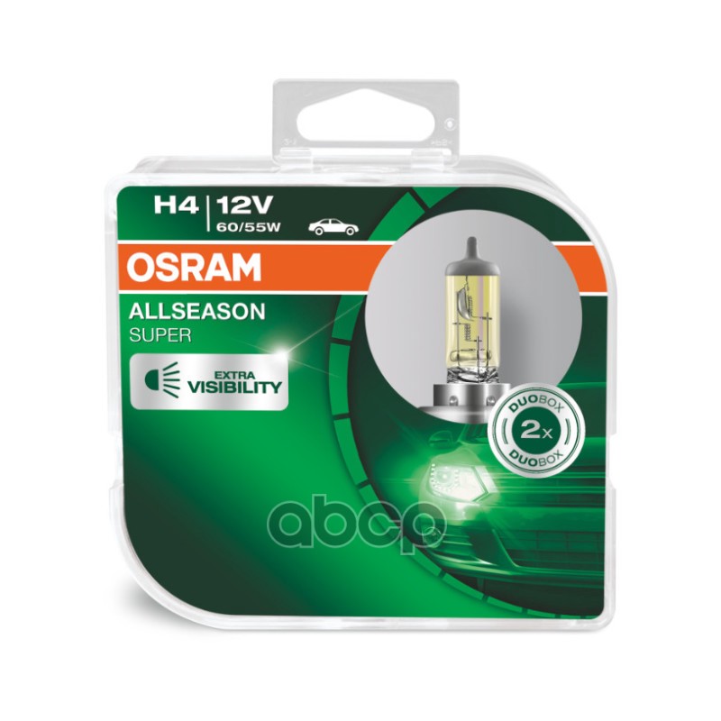 Лампа 12V H4 60/55W P43t OSRAM ALLSEASON 2 шт. DUOBOX 64193ALS-HCB Osram арт. 64193ALS-HCB