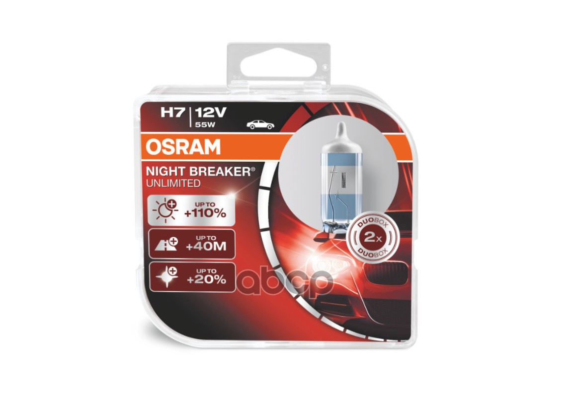 Лампа 12V H7 55W Px26d Osram Night Breaker Unlimited 2 Шт. Duobox 64210Nbu-Hcb Osram арт. 64210NBU-HCB